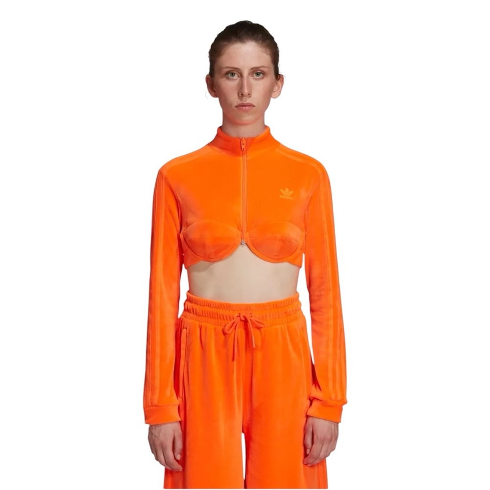 Jeremy Scott x Adidas Track Crop Velour Jacket NWT (K-1)